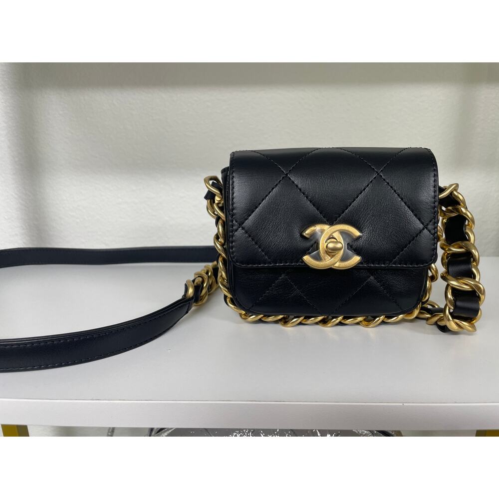 CHANEL Framing Chain Quilted Calfskin Mini Flap Bag